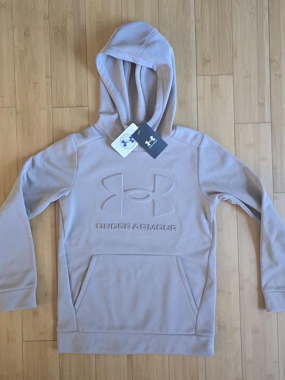 Under Armour Yiuth Large Taupe Pullover Hoodie Sweatshirt